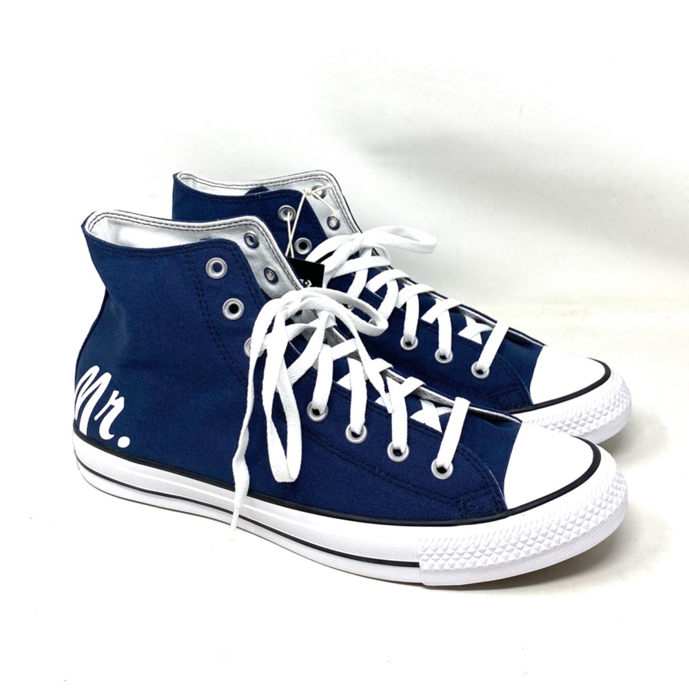Converse Chuck Taylor High Wedding Blue Canvas Men’s Sneaker Custom 171212C-BUWT - Picture 5 of 10